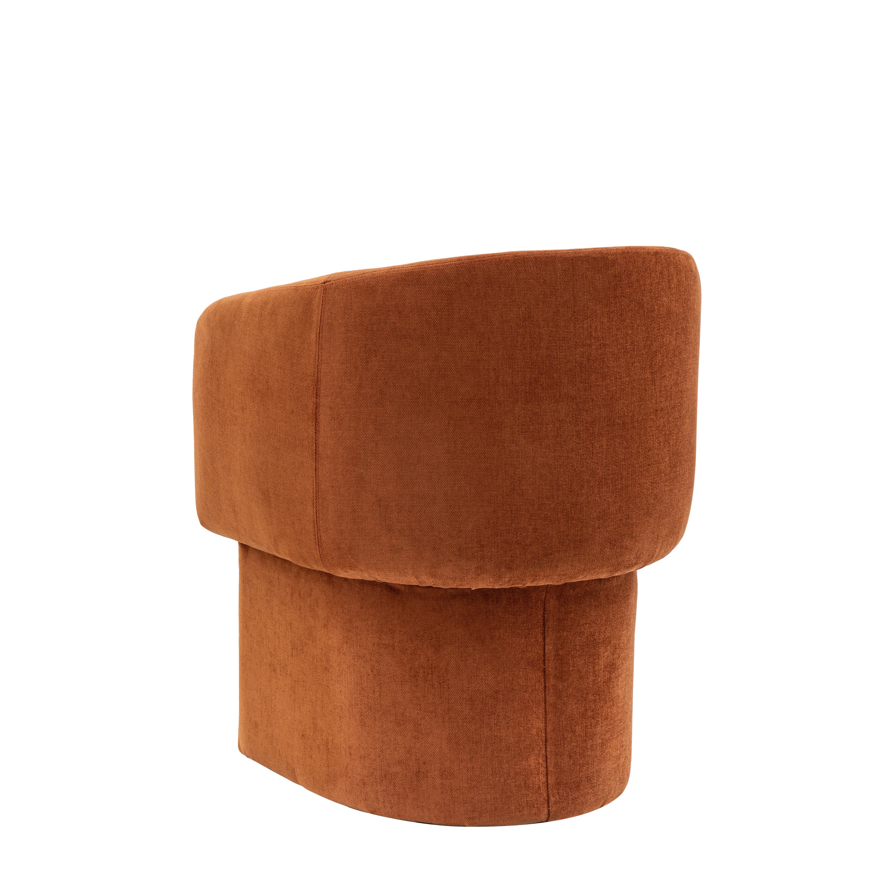 Capponi Rust Orange Chenille Tub Bucket Dining Chair